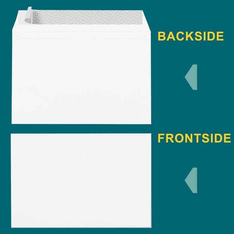 EnDoc 6x9 Booklet Envelopes - 50 pack - Mailing Envelopes Self Seal - White Letter Envelopes with Peel & Seal Closure - Open-Side 6x9 - Plain White 28 lb Paper for Business and Personal Use - Image 2